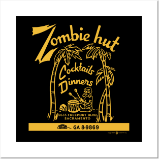 Vintage Zombie Hut Tiki Bar Posters and Art